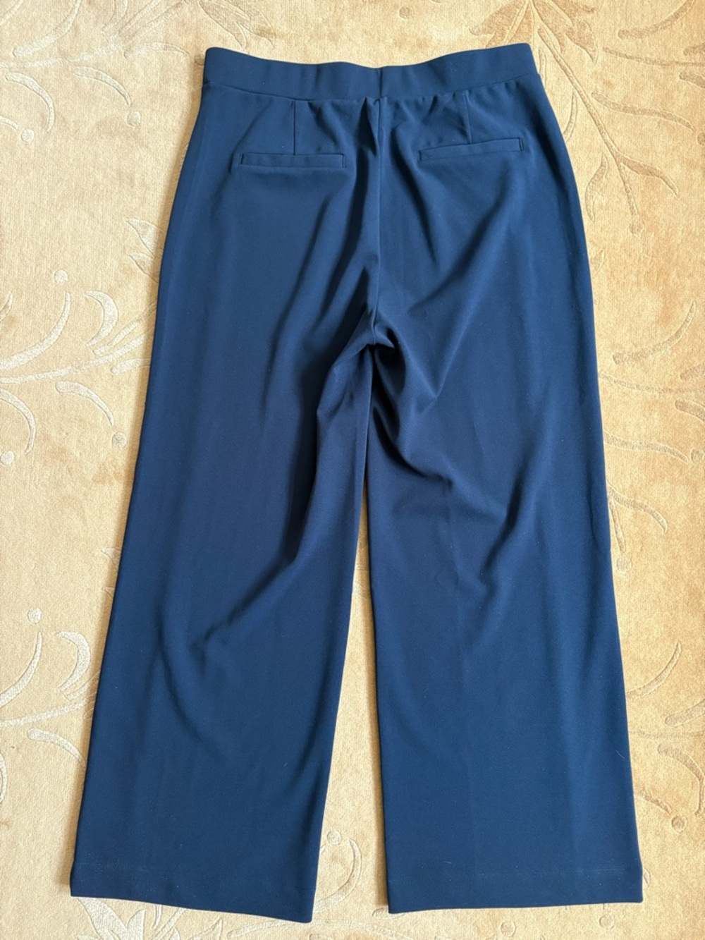 Like New, Loft Mariner Wide Leg Pull On Pants in Navy Crepe, Size L, 30” inseam - Picture 7 of 12